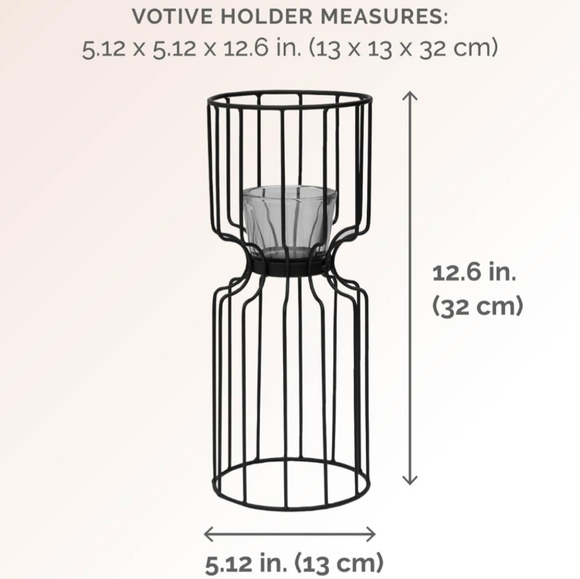 Elements wire votive candle holder - black - Picture 2 of 5